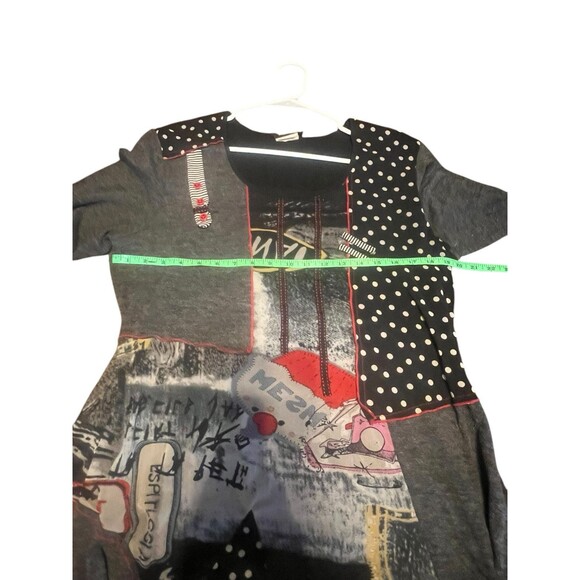 Bali Women's Black and Red tunic Top Size XXL Vintage Goth - Picture 6 of 8